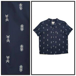 Goodfellow & Co Men’s L Navy Geometric Print Button Down Shirt